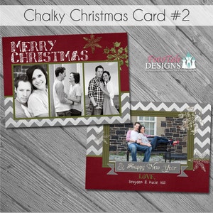 Holiday - Chalky Christmas Card No. 2 - 13x7 Fotokarten Vorlagen für Fotografen