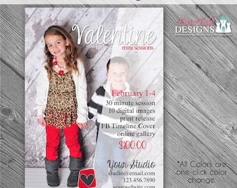 INSTANT DOWNLOAD - Be Mine Valentine Marketing Board 2- custom 5x7 photo template