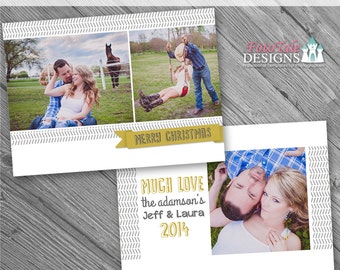 INSTANT DOWNLOAD - Modern Christmas Card No. 2 - 5x7 photo card templates for photographers on whcc and millers lab specs