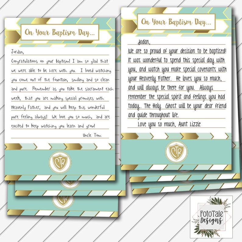 LDS Baptism Testimony Card, 5x7 and 4x6 Card, Digital Printable, Aqua ...