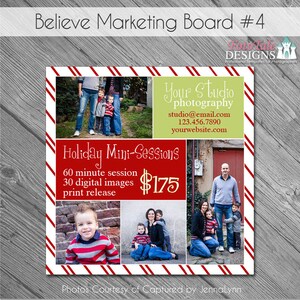 INSTANT DOWNLOAD - Believe Marketing Board 4- custom 5x5 photo template