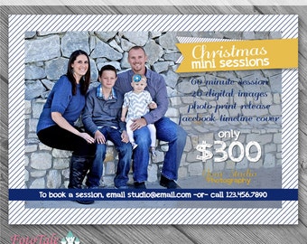 INSTANT DOWNLOAD - Modern Christmas Marketing Board 4- custom 5x7 photo template