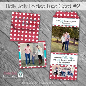 Holly Jolly Folded Luxe Christmas Card No 2- aangepaste fotosjablonen op Miller's Lab Specs