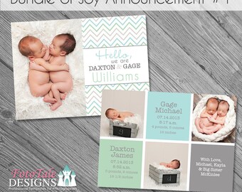 INSTANT DOWNLOAD - Bundle of Joy Birth Announcement 1- double-sided 5x7 templates for photographers on WHCC and Millers Lab specs