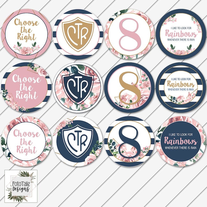 LDS Baptism Party Cupcake Toppers, Food Labels, Decorations, Digital ...