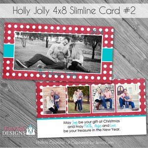 Holly Jolly SlimLine 4x8 Greeting Card No.2- aangepaste fotosjabloon voor fotografen op Pro Digital Photos andMPixPro Specs