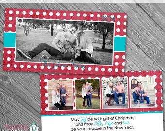 Holly Jolly SlimLine 4x8 Greeting Card  No.2- custom photo template for photographers on Pro Digital Photos andMPixPro Specs