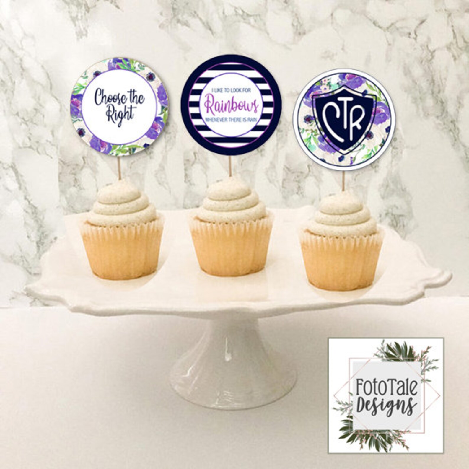 LDS Baptism Party Cupcake Toppers Food Labels Decorations - Etsy