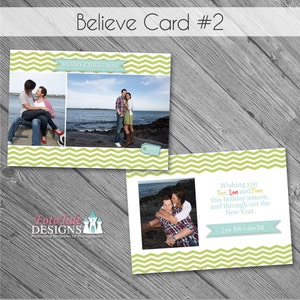 INSTANT DOWNLOAD Believe Christmas Card No. 2 5x7 photo card templates for photographers on WHCC and Millers Lab Specs image 1