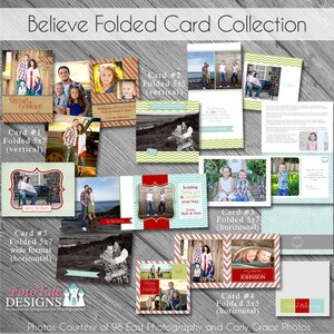 Geloof FOLDED Christmas Card COLLECTION- Set van 5 fotokaartsjablonen voor fotografen op WHCC Specs