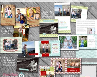 Believe FOLDED Christmas Card COLLECTION- Set of 5 photo card templates for photographers on WHCC Specs