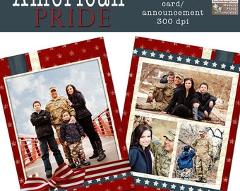 American Pride Card- double sided 5x7 template for photographers on whcc specs