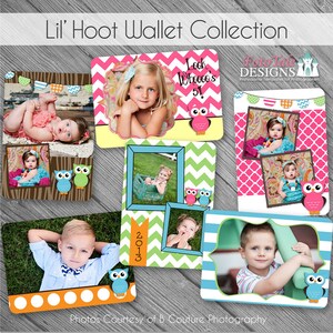 DOWNLOAD INSTANTÂNEO - Coleção de modelos de carteira Lil' Hoot - Conjunto de 6 modelos de fotos personalizados para fotógrafos