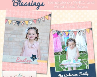 Easter Blessings- Card No 3. - 5x7 double-sided photo card template