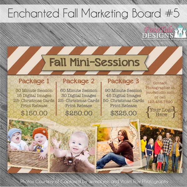 INSTANT DOWNLOAD - Enchanted Fall Marketing Board 5- custom 5x7 photo template