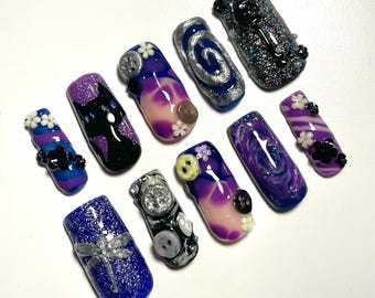 Coraline Inspired Press-on Nails
