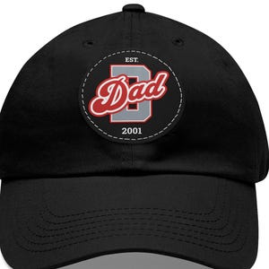 Personalized Embroidered Hat, Fathers Day Gift, Leather Patch, Custom, Baseball Cap, Grandpa Pop-Pop
