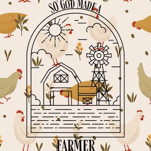 So God Made a Farmer SVG | Rustic Barn Farm Scene Design | Digital Download