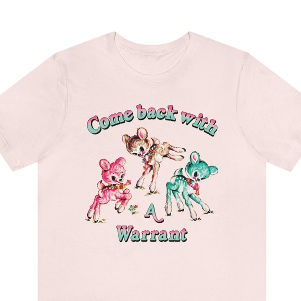 Cute Retro Come Back with a Warrant T-Shirt - ACAB 1312 Fuck the Police Shirt - Antifa Anti-Fascist Communist Socialist Anarchist