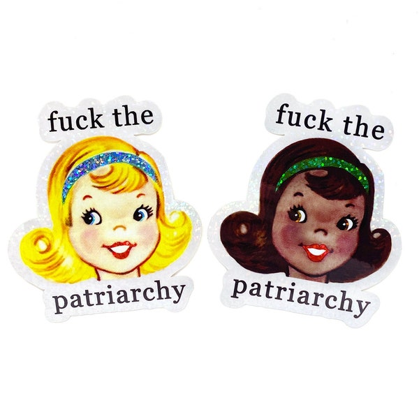 Retro Fuck the Patriarchy Sticker - Feminist Sticker - Feminism Bumper Sticker - The Future is Female Sticker Smash the Patriarchy Sticker