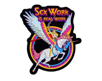 80s Retro Glitter Sex Work is Real Work Sticker - Respect Sex Workers Sticker - Sex Workers Rights Sticker