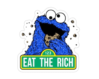 Glitter Eat The Rich Sticker - Eat the Rich Bumper Sticker - Socialist Sticker - Anti-Capitalist Sticker