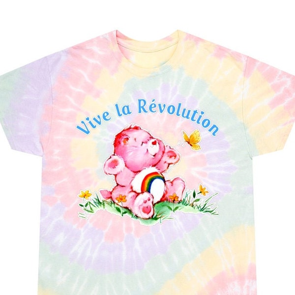 Retro Tie Dye Care Bears Vive la Révolution Shirt - Communist Care Bears T-shirt - Socialist Shirt - Anti-Capitalist Shirt