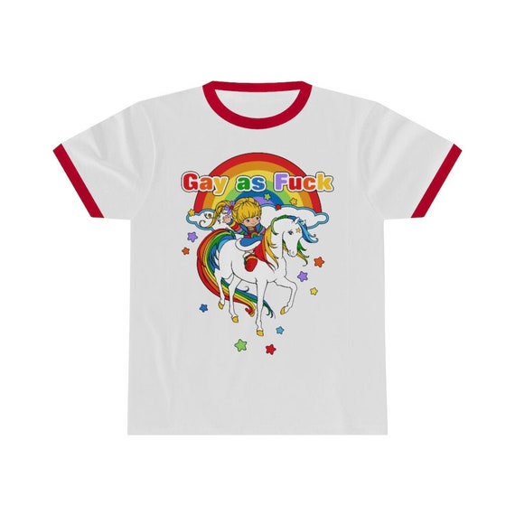 Cute Retro Gay as Fuck Ringer Tee Gay 