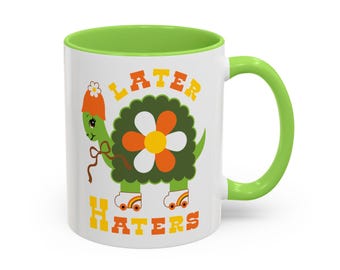 Cute Kitschy Retro Turtle Later Haters Mug