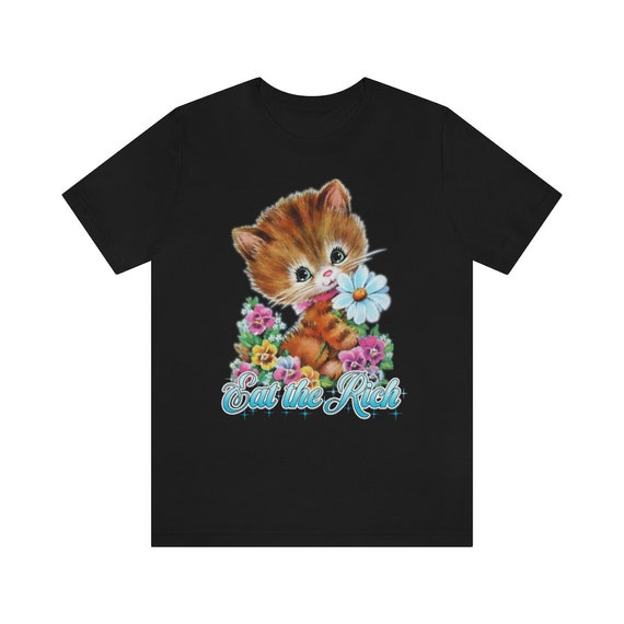 Cute Kitty Eat the Rich T-shirt Eat the Rich Shirt Vintage - Etsy