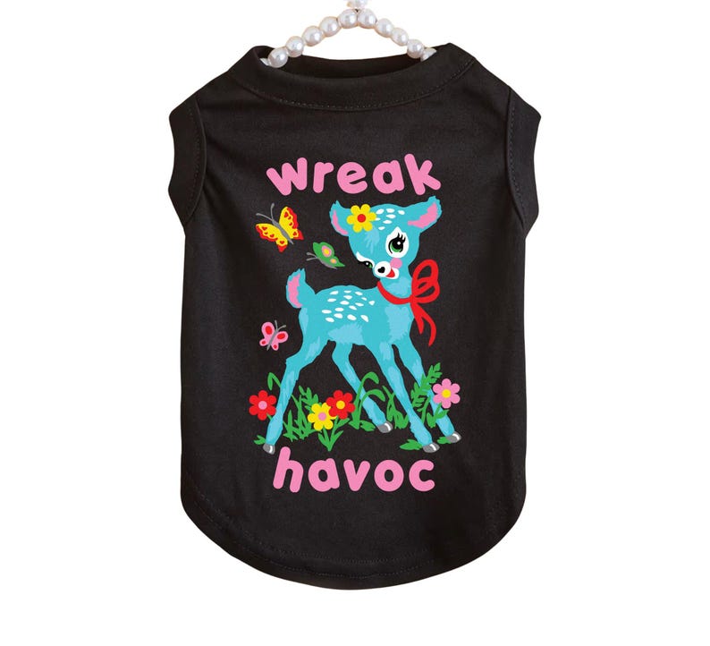 Cute Retro Wreak Havoc Punk Pet T-shirt image 1