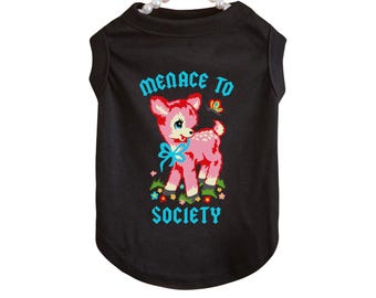 Cute Retro Menace to Society Punk Pet T-Shirt
