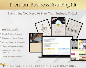 Small Business Starter Kit: Canva Branding Template, Google Sheets Profit Tracker (Digitaler Budget Planer)