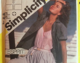 Vintage 1988 Uncut Esprit Designer Sewing Pattern Misses Skirt Camisole and Skirt Size 8 80's Fashion Retro Style 1983