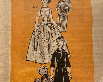 Vintage Sewing Pattern 11-1/2” Fashion Doll Clothes 1960s Wardrobe Dresses Coat Ball Gown Mail Order Pattern 9277 Uncut from 1965
