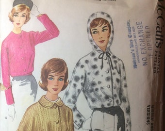 Vintage Sewing Pattern Early 1960's Sportswear Jackets Hooded