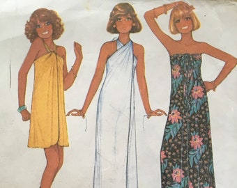 Vintage Sewing Pattern 1970s Misses Bathing Suit Wrap Cover Up Size 12 Tie and Wrap to Wear Multiple Ways 1977 McCalls 5542