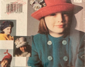 Sewing Pattern Children's Novelty Hats Winter Fall Headwear Fashion Accessories Uncut Cap Polar Fleece Toque Brimmed Vogue 480 Uncut 1993