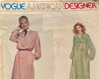 Vintage Vogue American Designer Sewing Pattern LEO NARDUCCI Loose Fit Dress Tunic Skirt 1978 Size 12 Vogue 1991