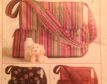 Sewing Pattern Diaper Bags 2005 Uncut Two Styles Baby Tote Bag