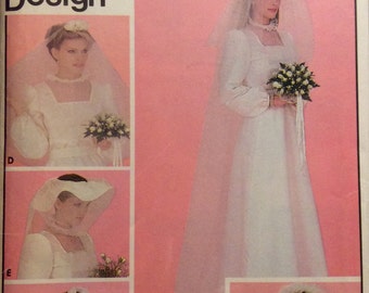 Vintage Sewing Pattern Wedding Headpieces and Veils 1980's Bridal Fashion Caps Headpieces Parsons School of Design