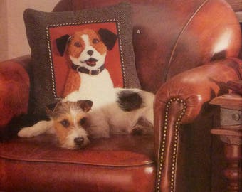 Sewing Pattern Plush Dog Pillows Picture Cushions Assorted Breeds 15" Uncut 2001