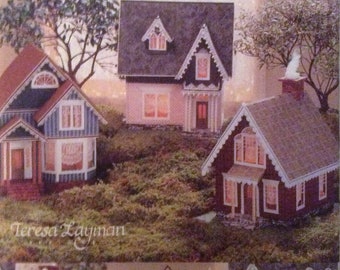 Vintage Vogue Sewing Pattern 7376 Miniature Victorian Village Houses Decor Toys Uncut 2000 Optional Lighting