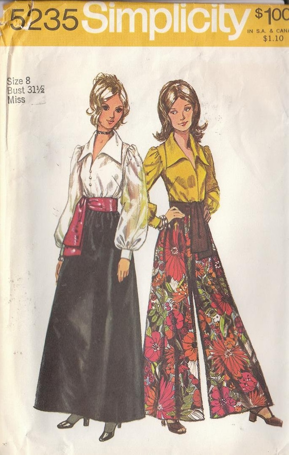 Vintage Sewing Pattern Retro Misses Pantskirt Blouse Skirt | Etsy