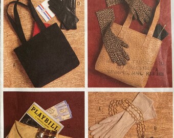 Sewing Pattern Fashion Accessories S-M-L Size Two Lengths Gloves Hand Bags Clutch Purse 2009 Uncut FF Butterick 5404