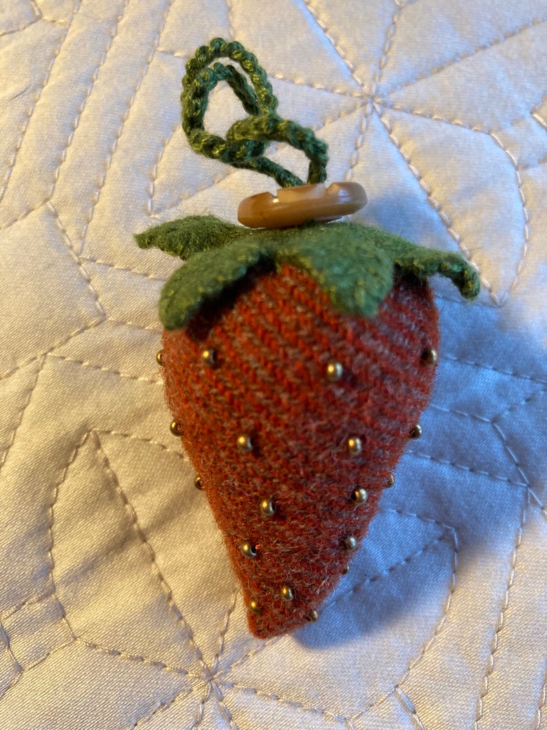 Strawberry Emery Beaded Victorian Style Sewing Tool Needle Etsy