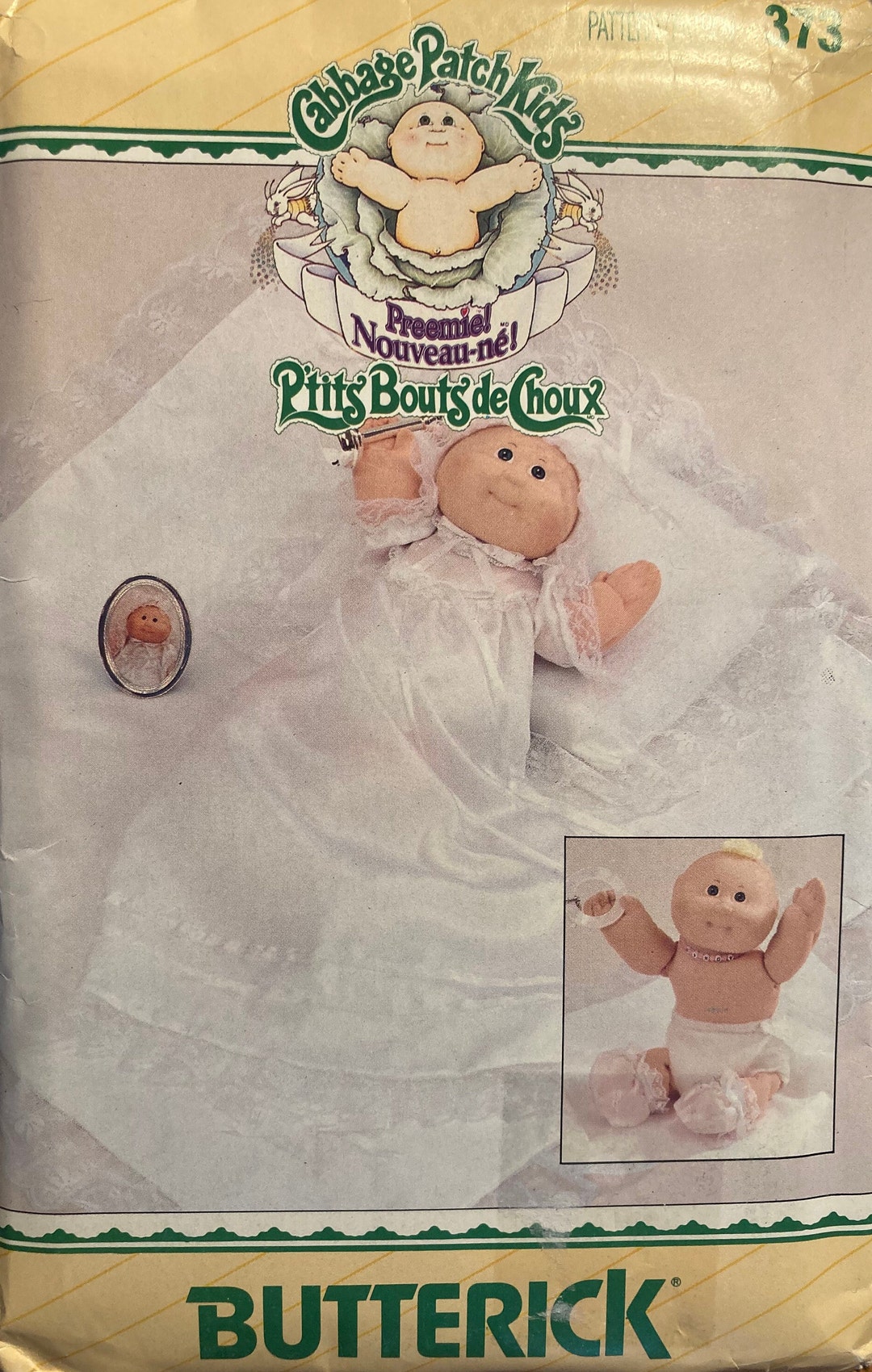 Vintage Sewing Pattern Cabbage Patch Kids Preemie Christening Outfit ...