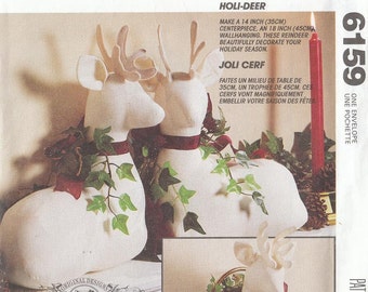 Holi-Deer Sewing Pattern Christmas Decorations Ornaments Stuffed Cotton Reindeer Seasonal Decor Centrepiece Wall Hanging Gooseberry Hill