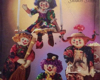 Sewing Pattern 24" Girl & Boy Clown Doll Clothes Pattern 1992 Uncut Dress Pantaloons Pants Suspenders 21"