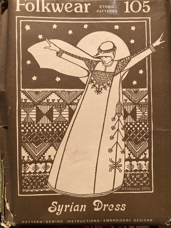 Vintage Ethnic Sewing Pattern Folkwear Syrian Dress 105 - Etsy